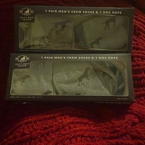 (2)Man’s best friend. Dog Rope with matching socks